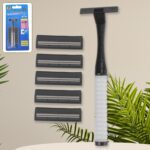 manual shaving razor with 5 blades - Front View by Nari Haat, Indian ethnic wear, women clothing, designer suit