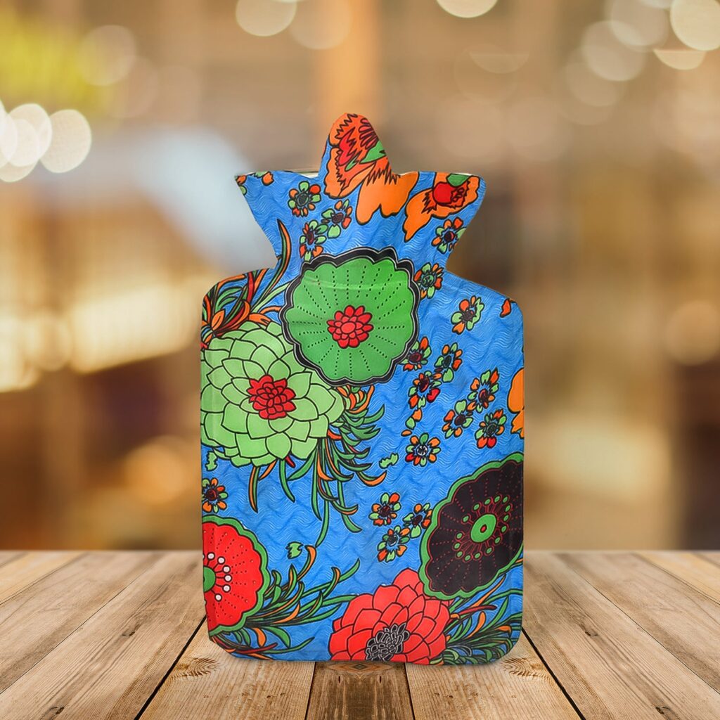 Rubber hot water bag for pain relief