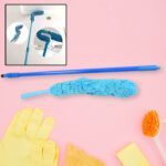 Adjustable Long Handle Microfiber Dust Brush – Foldable Ceiling & Appliance Cleaner - Closeup Embroidery by Nari Ha...