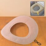 Washable Toilet Seat Cover Pads / Winter Cushion Mat, Lid Cover Pads (1 Pc) - Back View by Nari Haat, Indian ethnic w...