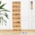 Wooden Tumbling Stacking Tower Game, Zenga tower (48 Pcs Blocks 2 Dices) - Front View by Nari Haat, Indian ethnic wea...