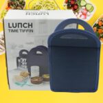 6In1 Tiffin Box-Lunch Box | 3 Stainless Steel Containers | Plastic lid Box | Spoon & Fork /Plastic Bottle | Insulated...