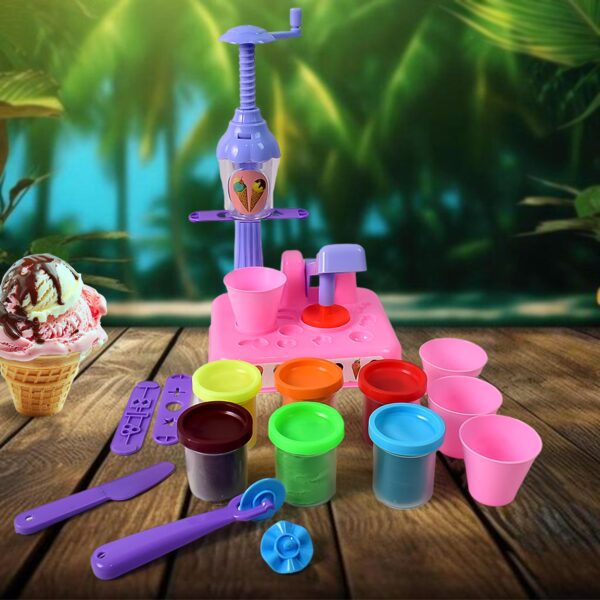 Scoop Play Set, Color Dough for Kids Play Toys, Ice Cream Maker Machine (36 Pcs Set) - Front View by Nari Haat, India...