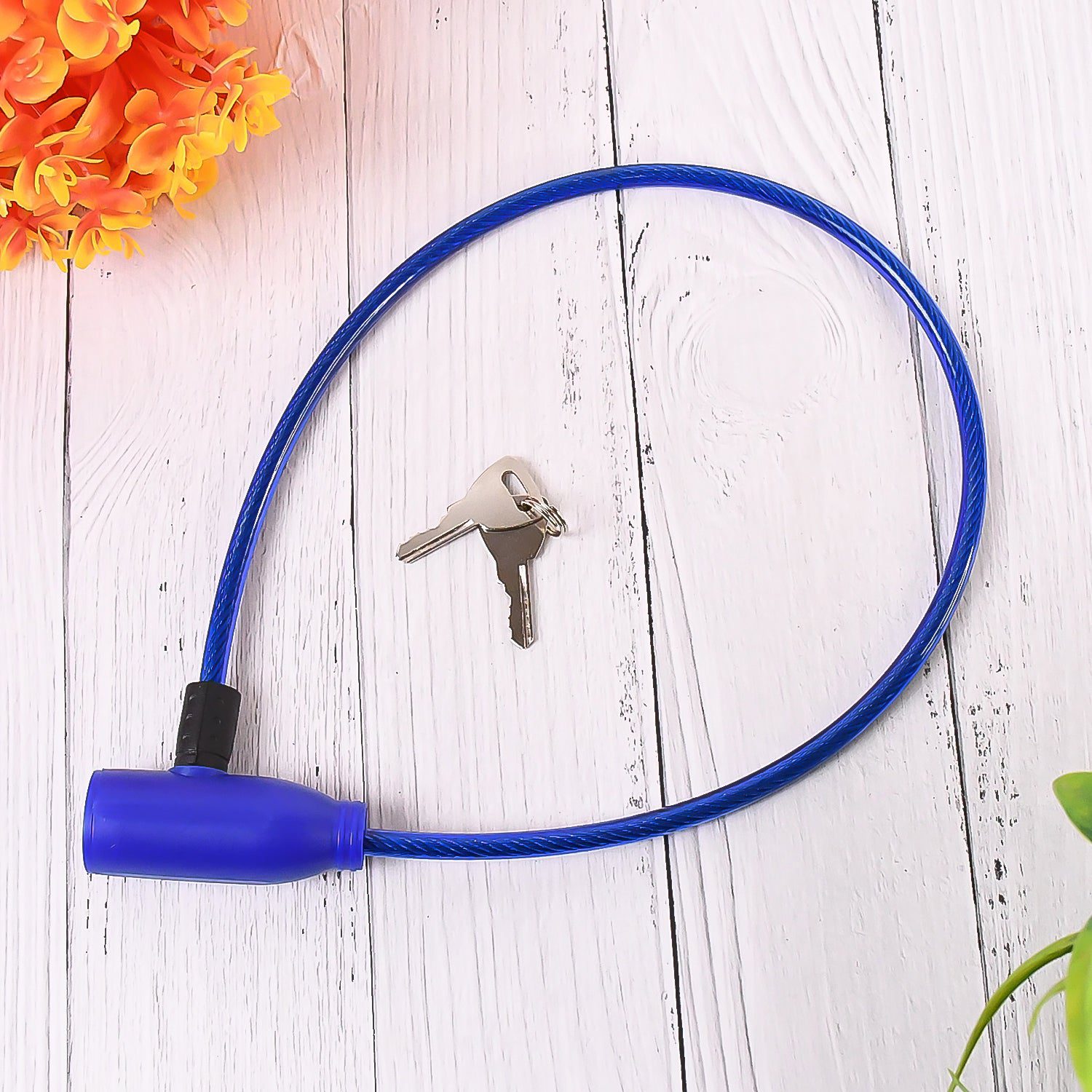 01_abb50fc8-c230-483e-a86c-d05a72a533a5.jpg Heavy Duty Multipurpose Steel Cable Safety Lock with 2 Keys (1 Pc) - Front View by Nari Haat, Indian ethnic wear, wom...