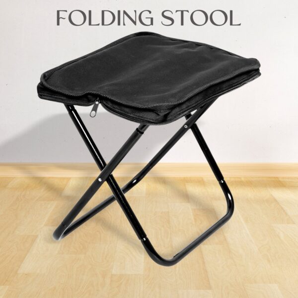 Folding Camping Stool – Collapsible Portable Seat for Travel (1 Pc) - Front View by Nari Haat, Indian ethnic wear, ...