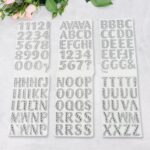 Silver Gem Letter & Numbers Stickers 1 Inch Letters, 130 Count (Pack of 6 Sheets) - Closeup Embroidery by Nari Haat, ...