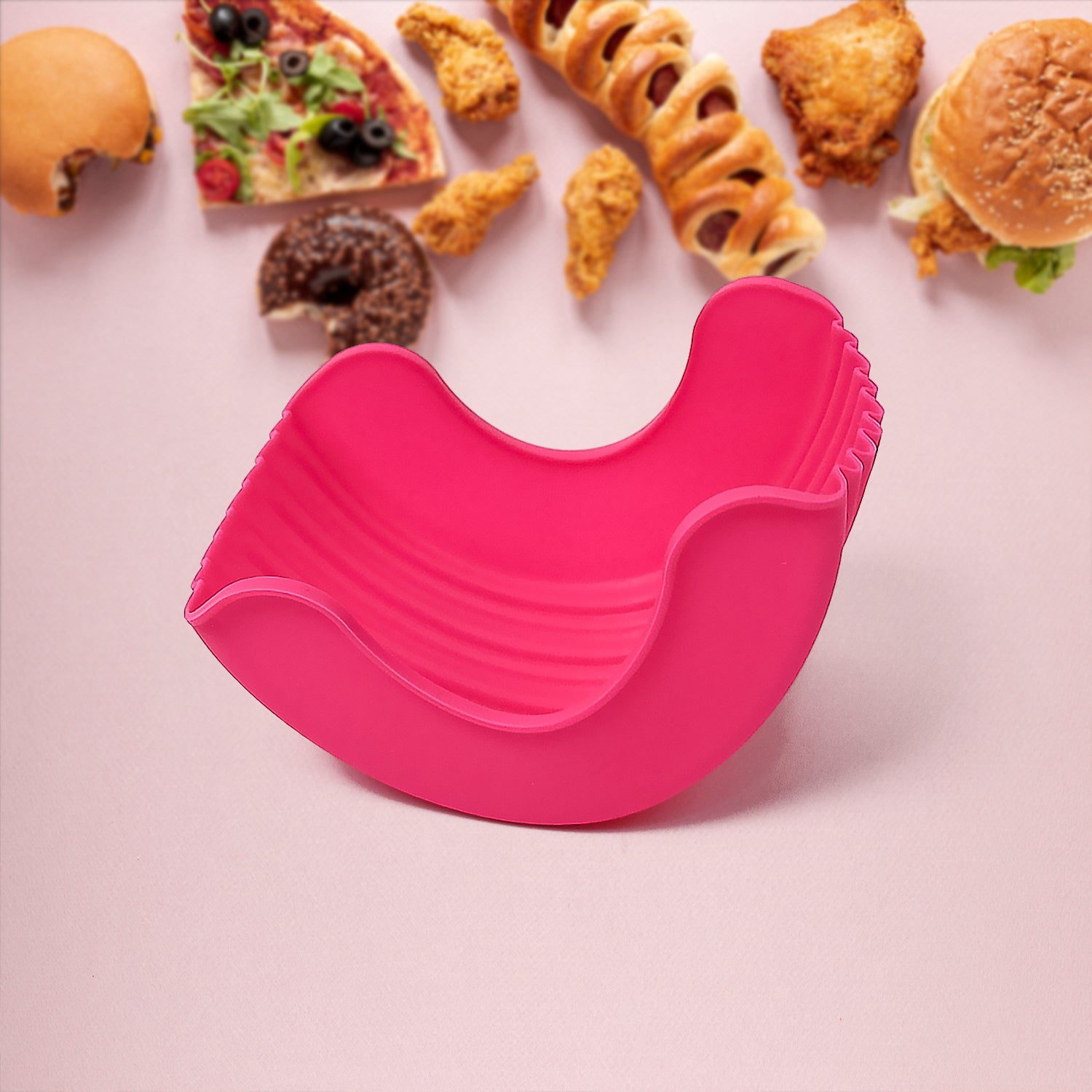 01_ad51bc0e-3f40-43a0-a8bd-b7750d86d87e.jpg Silicone Burger Holder Snack Holder Reusable Burger Holder - Front View by Nari Haat, Indian ethnic wear, women cloth...