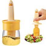Plastic 2 in 1 Oil Dispenser Bottle with Silicone Basting Brush (1 Set) - Front View by Nari Haat, Indian ethnic wear...