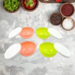 Multipurpose Small Round Plastic Bowl / Katori With Lid,  Chutney Bowl (4 Pcs Set) - Back View by Nari Haat, Indian e...