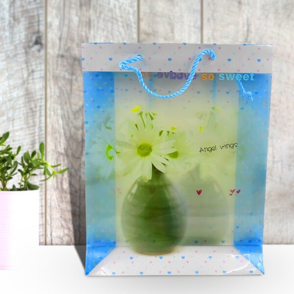 Plastic Transparent Bag With Handle (1 Pc / 34 x 26 Cm) - Front View by Nari Haat, Indian ethnic wear, women clothing...