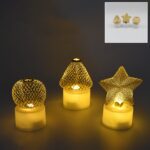 Flameless and Smokeless Decorative Candles (3 Pc Set) - Front View by Nari Haat, Indian ethnic wear, women clothing, ...