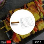 Square Stainless Steel Barbecue Grill with Wooden Handle - With Dupatta by Nari Haat, Indian ethnic wear, women cloth...