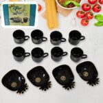 Pine Junction Ceramic Tea / cups / Mug Set Pineapple Shape Serving Bowl (12 Pcs set) - Front View by Nari Haat, India...