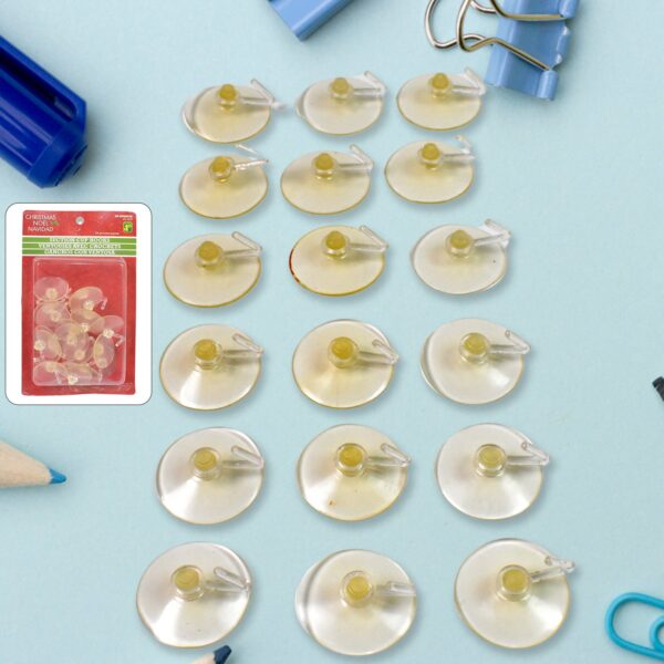 Transparent Rubber Vacuum Sucker, Suction Cup Hooks (18 Pcs Set) - Front View by Nari Haat, Indian ethnic wear, women...