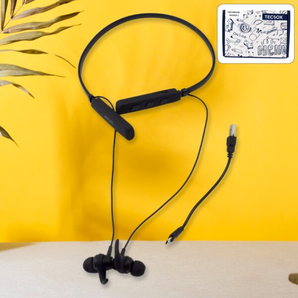 Wireless Bluetooth Earphone with Mic and Call Function With Micro USB (1 Pc) - Front View by Nari Haat, Indian ethnic...