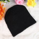 Cap for Winter Woolen Knitted Black Inside Fur Caps (1 Pc / Mix Design & Color) - Back View by Nari Haat, Indian ethn...