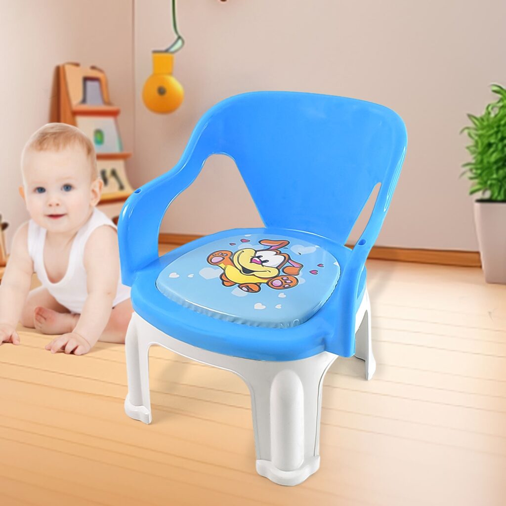 Plastic Multipurpose Strong and Durable Baby Chair with Cushion Base (1 Pc) - Front View by Nari Haat, Indian ethnic ...