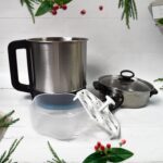 Soup Pot with Lid, Stainless Steel Multi Cooker Kettle (800W / 2.5 Ltr.) - Front View by Nari Haat, Indian ethnic wea...