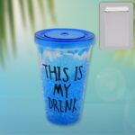 Reusable Tea Coffee Tumbler with Lid Double Wall (1 Pc / Mix Colour / Without Straw) - Front View by Nari Haat, India...