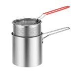 Small Deep Frying Pot With Strainer Basket (2 Pc Set / 1200 ML)) - Back View by Nari Haat, Indian ethnic wear, women ...