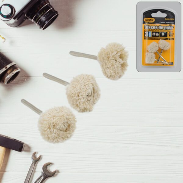 Cotton Polishing Buffing Wheel for Dremel Polishing Kit (3 Pc Set) - Front View by Nari Haat, Indian ethnic wear, wom...