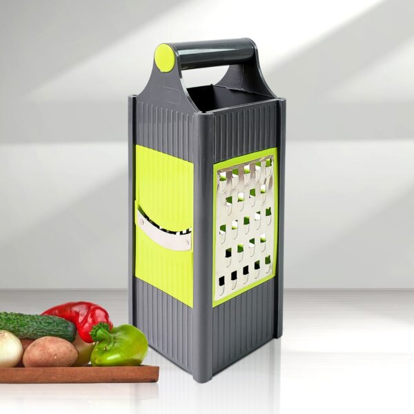 Steel and Plastic 4 in 1 Vegetable & Fruit Slicer Grater / Slicer (1 Pc) - Front View by Nari Haat, Indian ethnic wea...