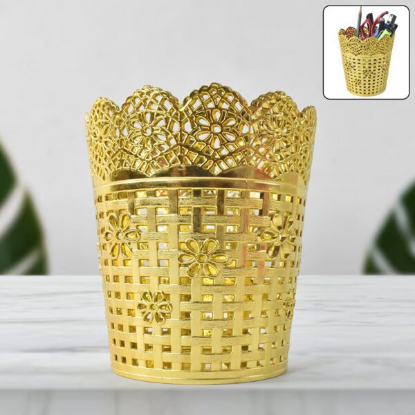 Pen holder Office Desk Metal Mesh Pen Stand (1 Pc) - Front View by Nari Haat, Indian ethnic wear, women clothing, des...