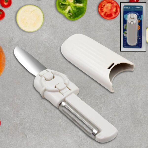 Dual-Use Stainless Steel Knife and Peeler