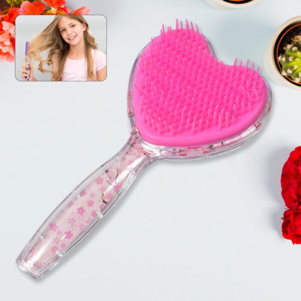 Heart Shape Hair Brush Massage Shower Comb (1 Pc), Hair accessories - Front View by Nari Haat, Indian ethnic wear, wo...