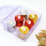 Electrical Candles Diya LED Tea Light, Diwali (6 Pcs Set) - Front View by Nari Haat, Indian ethnic wear, women clothi...