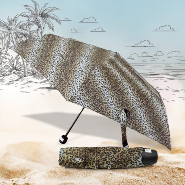 Leopard Shape 3-Fold Sun & Rain Protective Foldable Umbrella (1 Pc) - Front View by Nari Haat, Indian ethnic wear, wo...