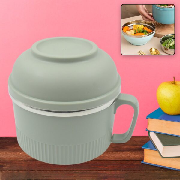 Vacuum Food Flask, Insulation Large Capacity Double Layer Structure Non Slip Labor Saving and Safe Stainless Steel In...