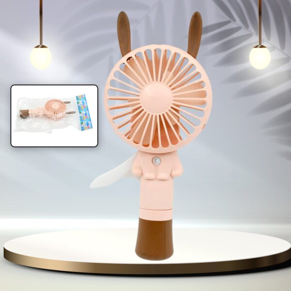 Portable Small Fan Handheld  Without Battery & USB Cable Hand Press Fan (1 Pc) - Front View by Nari Haat, Indian ethn...