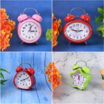 Mini Cute Alarm Clock Small Kids and Students (Mix Design & Color / 1 Pc) - Front View by Nari Haat, Indian ethnic we...