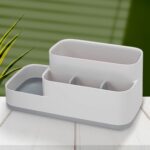 Plastic Multipurpose 5 Compartment Bathroom Desk Organizer Holder (1 Pc) - Front View by Nari Haat, Indian ethnic wea...
