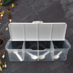 Kitchen Multipurpose Air-tight 4 Sections Storage Containers with 4 spoon (1 Pc ) - Neckline Detail by Nari Haat, Ind...