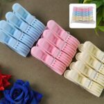 Plastic Cloth Clips (Multicolour) - Pack of 12 - Front View by Nari Haat, Indian ethnic wear, women clothing, designe...