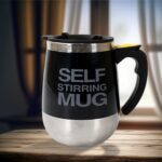 Self Stirring Mug With Lid used in  official places for serving drinks (1 Pc / 400 ML) - Front View by Nari Haat, Ind...