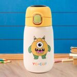 Stainless Steel Single Wall Insulated Flip Lid Kids Water Bottle (300 ML Approx) - Front View by Nari Haat, Indian et...