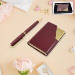 Leather Professional Business Visiting Card Case (2 Pc Set / With Gift Box) - Front View by Nari Haat, Indian ethnic ...