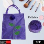 Foldable Nylon Shopping Bag (Rose Design): Reusable, Eco-Friendly (1 Pc) - With Dupatta by Nari Haat, Indian ethnic w...