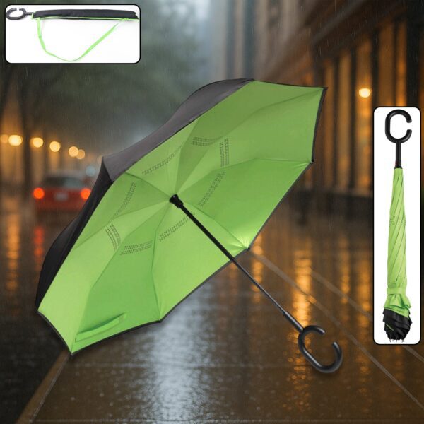 Foldable UV & Rain Umbrella with C-Shaped Handle – Kids (1 Pc / Mix Color) - Front View by Nari Haat, Indian ethnic...