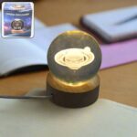 Astronaut  3D Crystal Ball lamps With Wood Base (1 Pc) - Front View by Nari Haat, Indian ethnic wear, women clothing,...