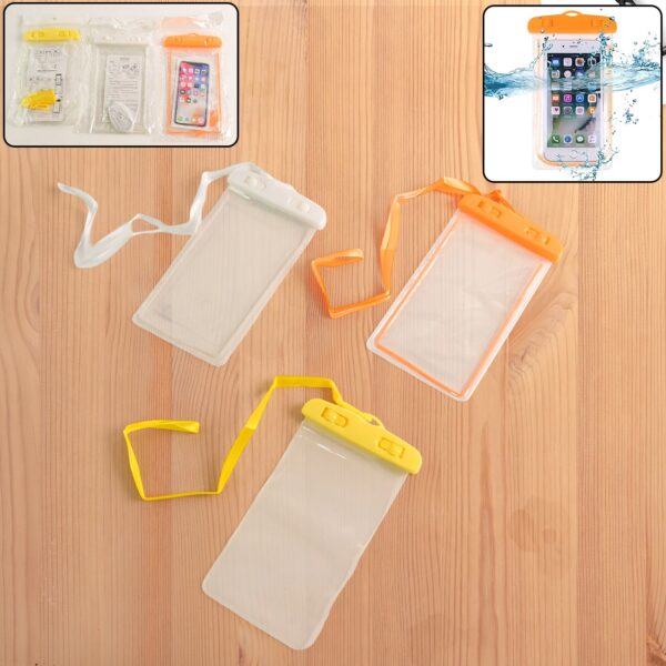 Mobile Waterproof Sealed Transparent Plastic Bag / Pouch Cover for All Mobile Phones - Front View by Nari Haat, India...