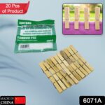 Wooden Heavy Clips – Clothespins, Craft Clips for Arts & Crafts (20 Pieces) - With Dupatta by Nari Haat, Indian eth...