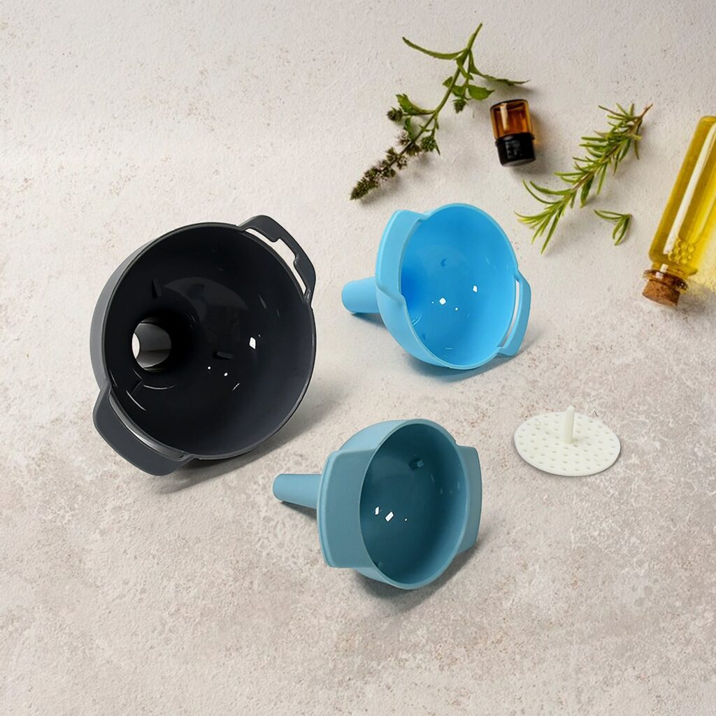 3 in 1 kitchen funnel set with strainer