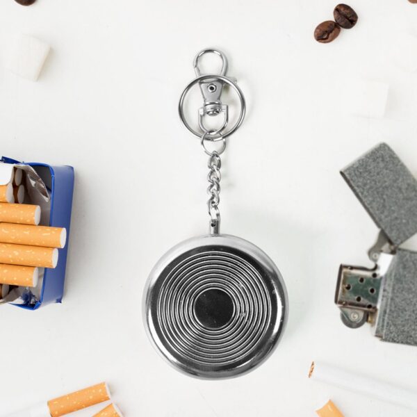 Mini Pocket SS Ashtray with keyring (1pc) - Front View by Nari Haat, Indian ethnic wear, women clothing, designer suit