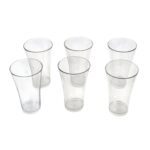 Stylish look Plastic Juicy Glass, Transparent Glasses Set 300ml (6pcs) - Back View by Nari Haat, Indian ethnic wear, ...