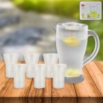 Apex Unbreakable Lemon Jug Set with 6 Glasses – 1200ML Jug + 300ML Glasses Approx - Front View by Nari Haat, Indian...