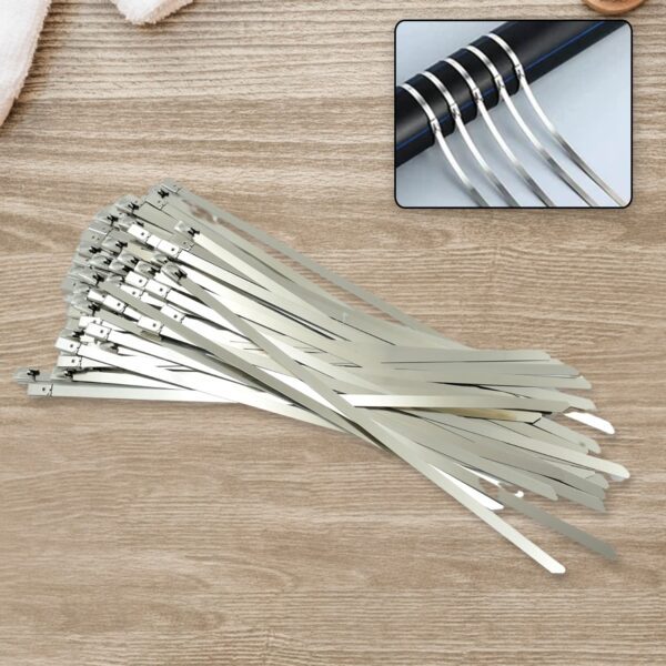 100 Pcs Stainless Steel Cable Ties for Solar Use